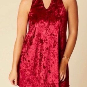 Altar’d State sleeveless red velvet dress, size small